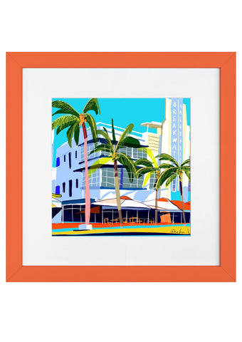 Art Deco on South Beach in Orange Frame