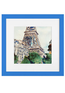 Eiffel Tower with Blue Frame