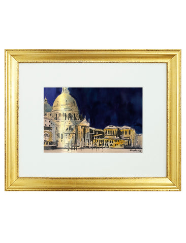 Moon lights on the Grand Canal- Gold Frame