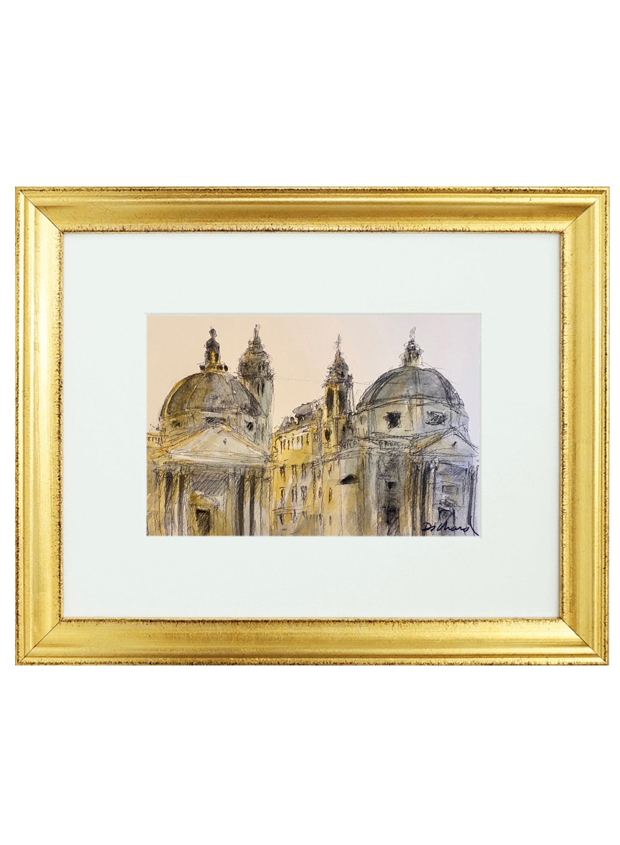 Morning lights on the Santa Maria - Gold Frame