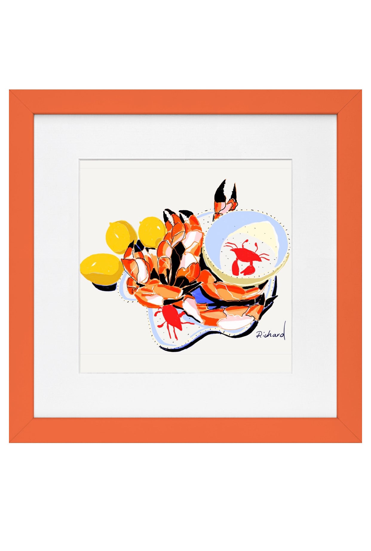 Stone Crab Claws in Orange Frame